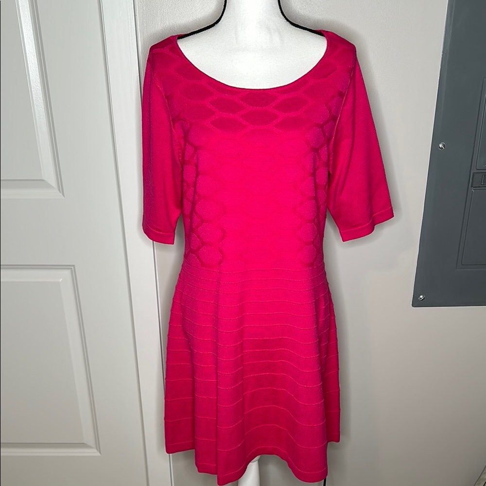 Eliza J Fit & Flare Pink Sweater Dress
